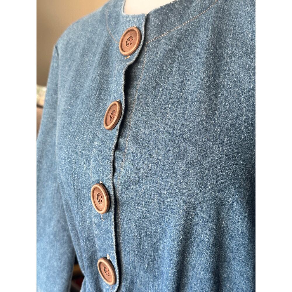 Sewlip Fashion Button Down Denim Western Boho Midi Dress - Picture 5 of 8